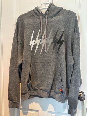 Aviator Nation lightning bolt grey hoodie sweatshirt size m